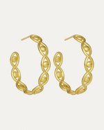 Mati Gold Eye Hoop Earrings- Ottoman Hands