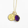 Pisces Zodiac Necklace with Amethyst Pendant