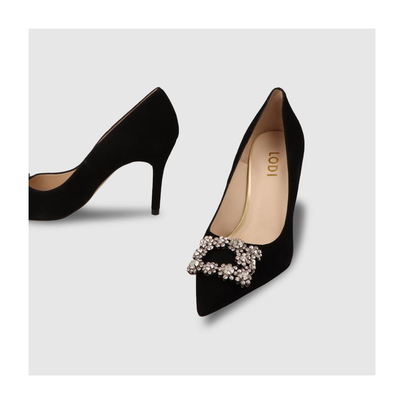 LODI Sobri Heels in Black Suede