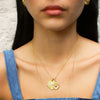Ottoman Hands Sirius Gold Star Necklace With White Crystal